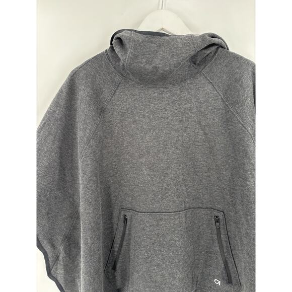Gap Fit Hooded Poncho Womens Medium Large Gray Oversized Dolman Sleeve Stretchy - Picture 8 of 16